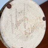 Mid-century Danish studio ceramic candlestick signed Aage Würtz, 1960s.