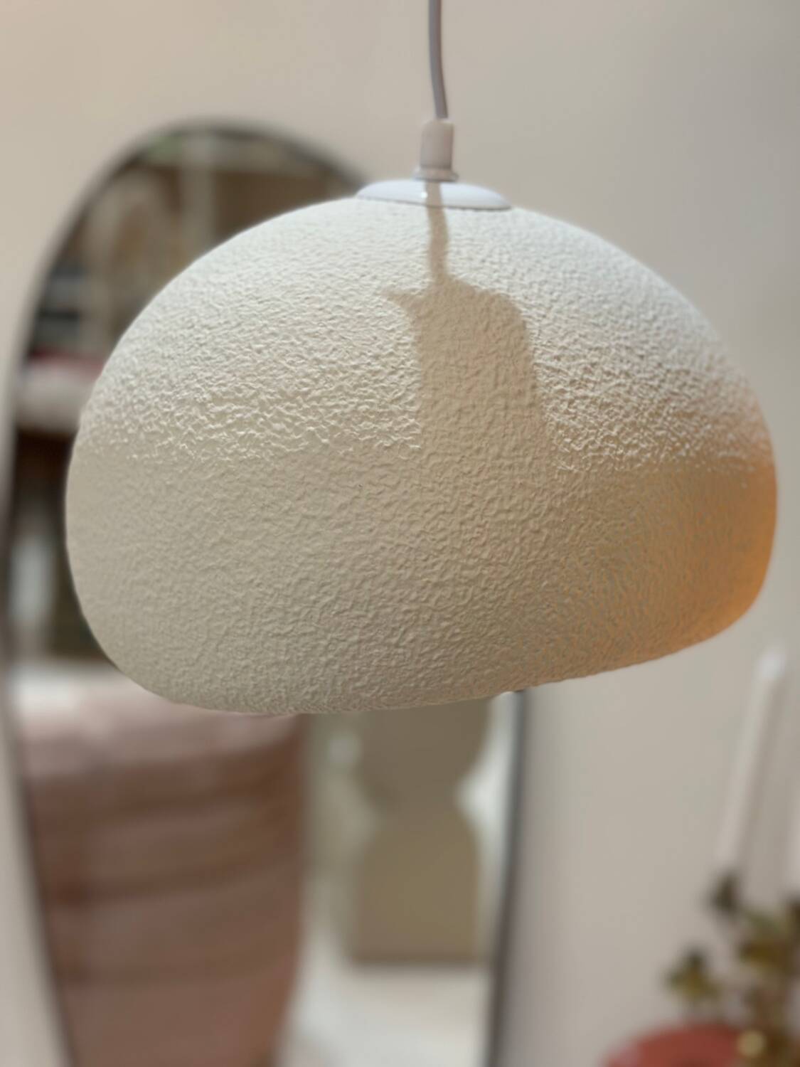 Minimalist suspension cloud Japanese wabi sabi white - d30 cm