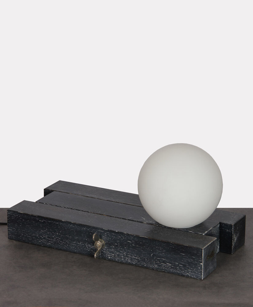 Wooden lamp by François Arnal, limited edition, 1992