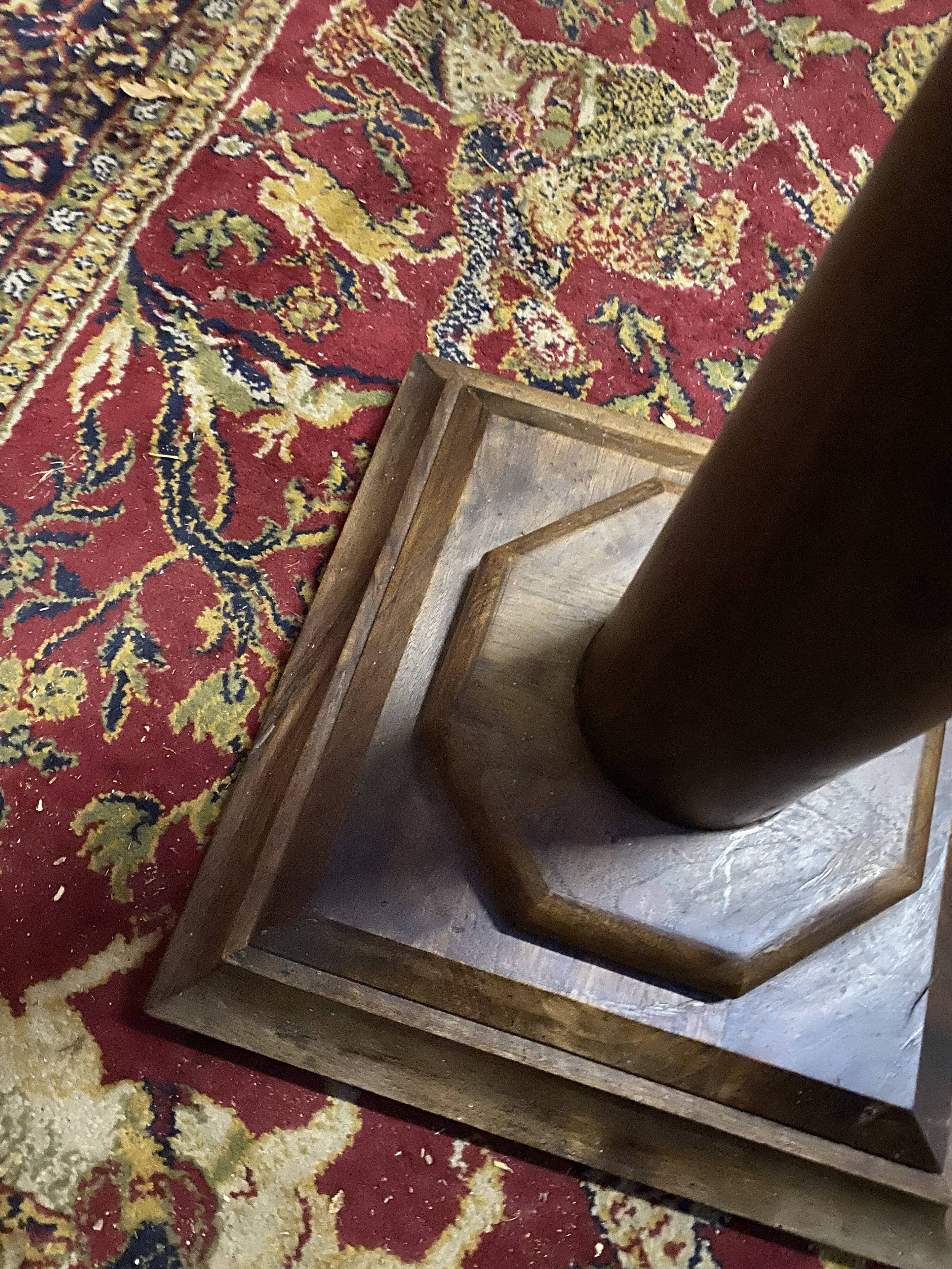 Solid wood pedestal column harness