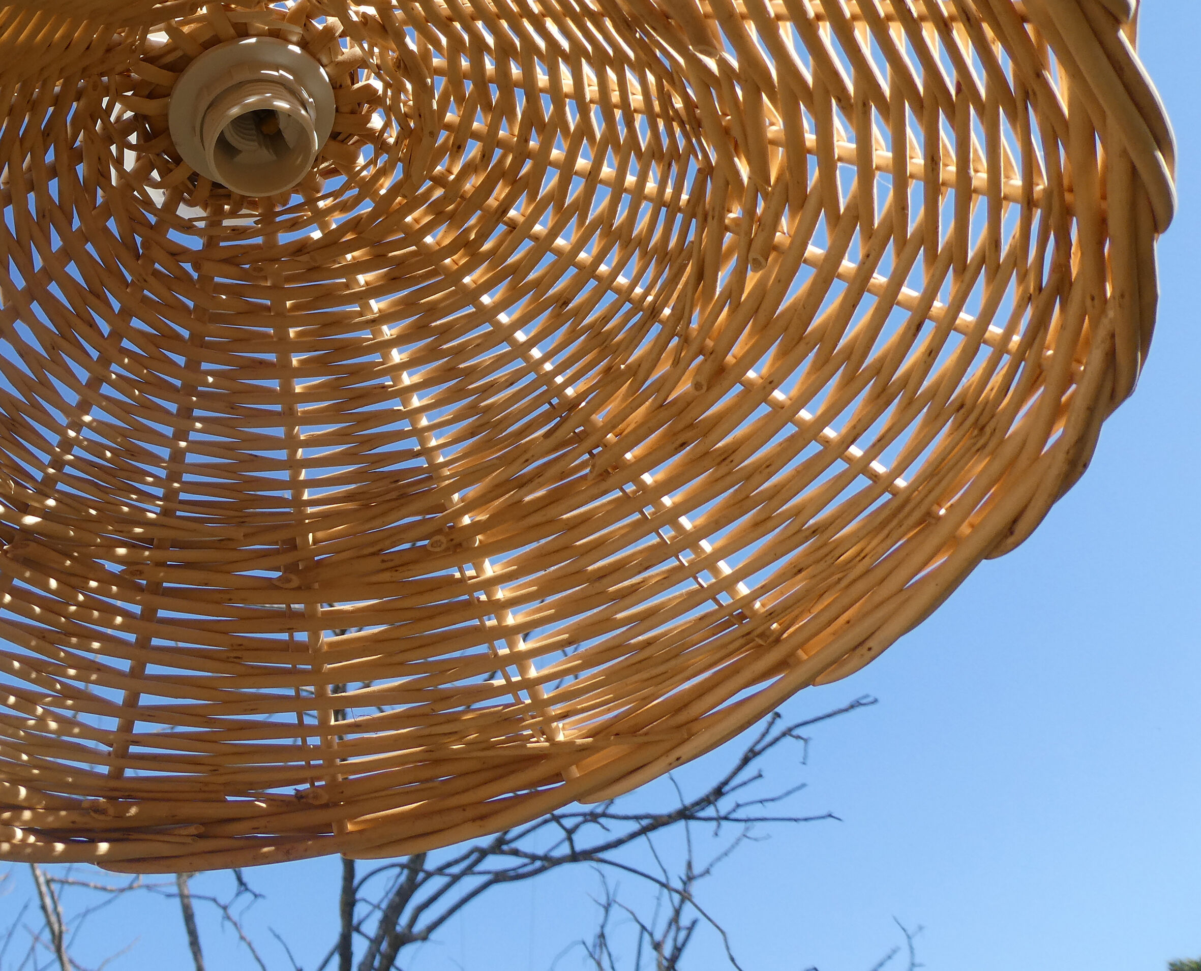 Vintage wicker pendant lamp