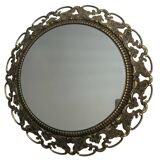 Round brass mirror from the 70s