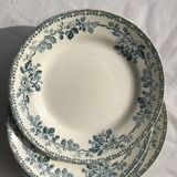 6 Flat plates Terre de Fer model Guadeloupe Debray gray blue