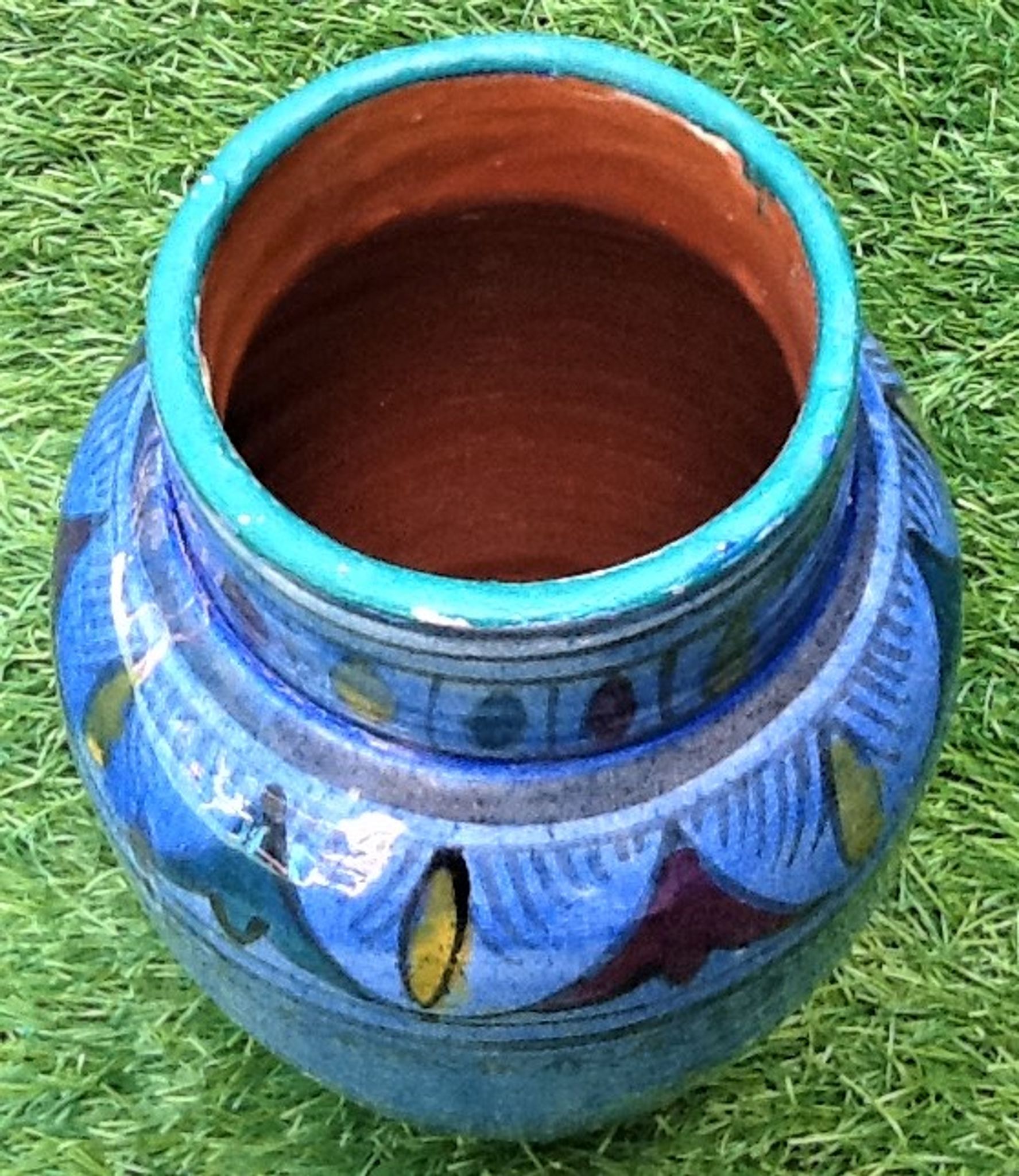 Vase céramique forme balustre terre cuite vernissée