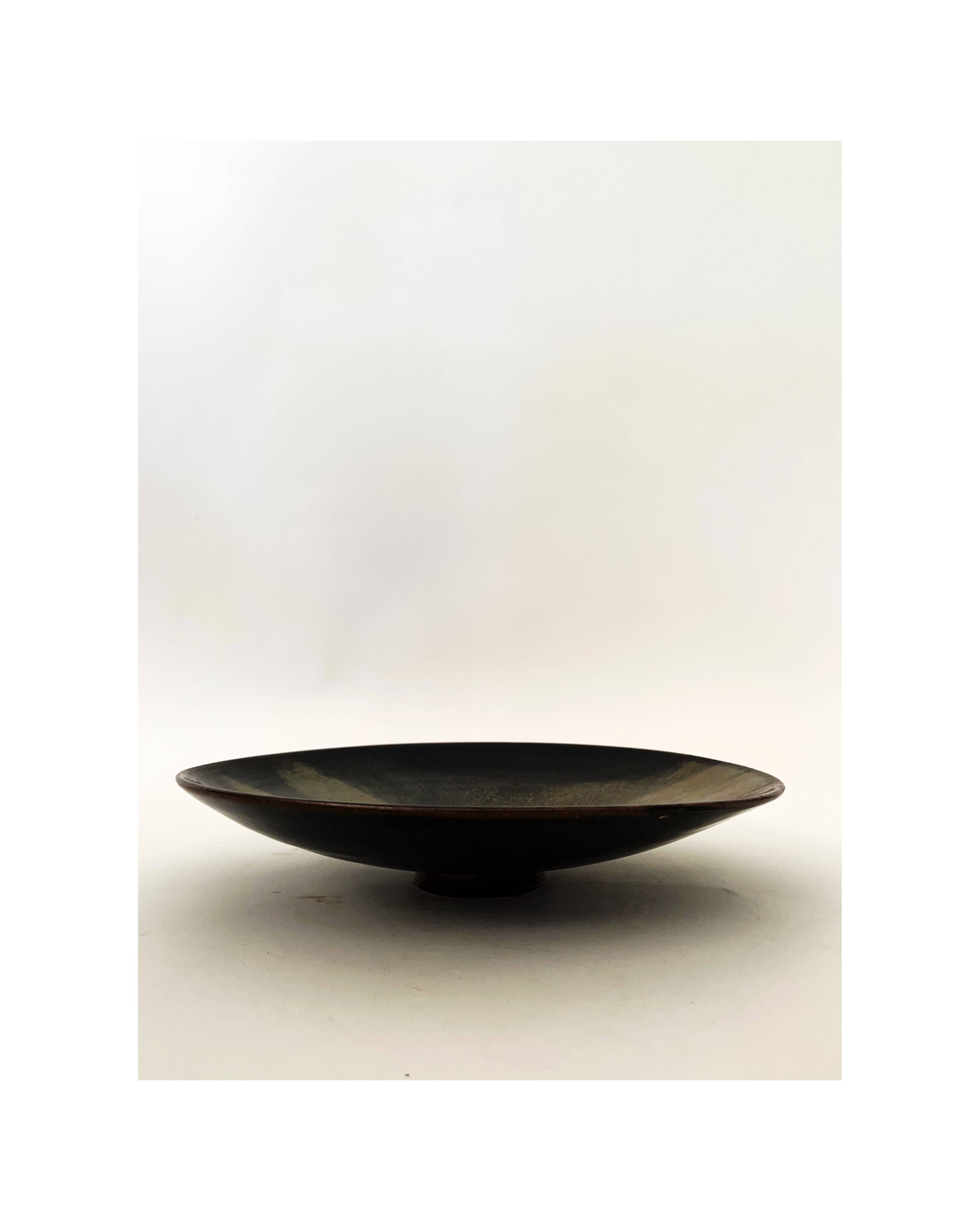 Large enamelled ceramic dish/tray signed P&M Walter 1970