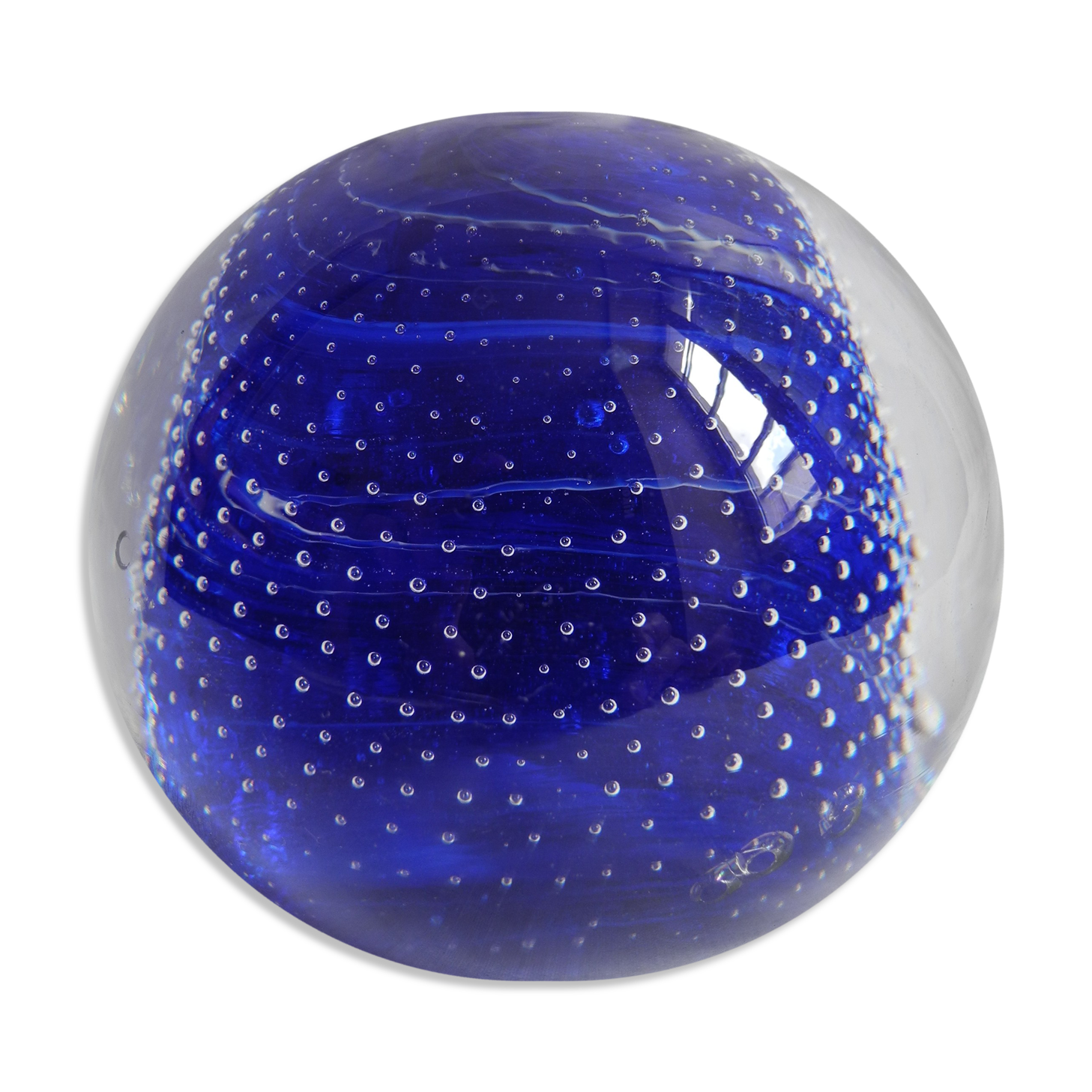 old-fashioned blue deco vintage presses papers sulphide paperweight