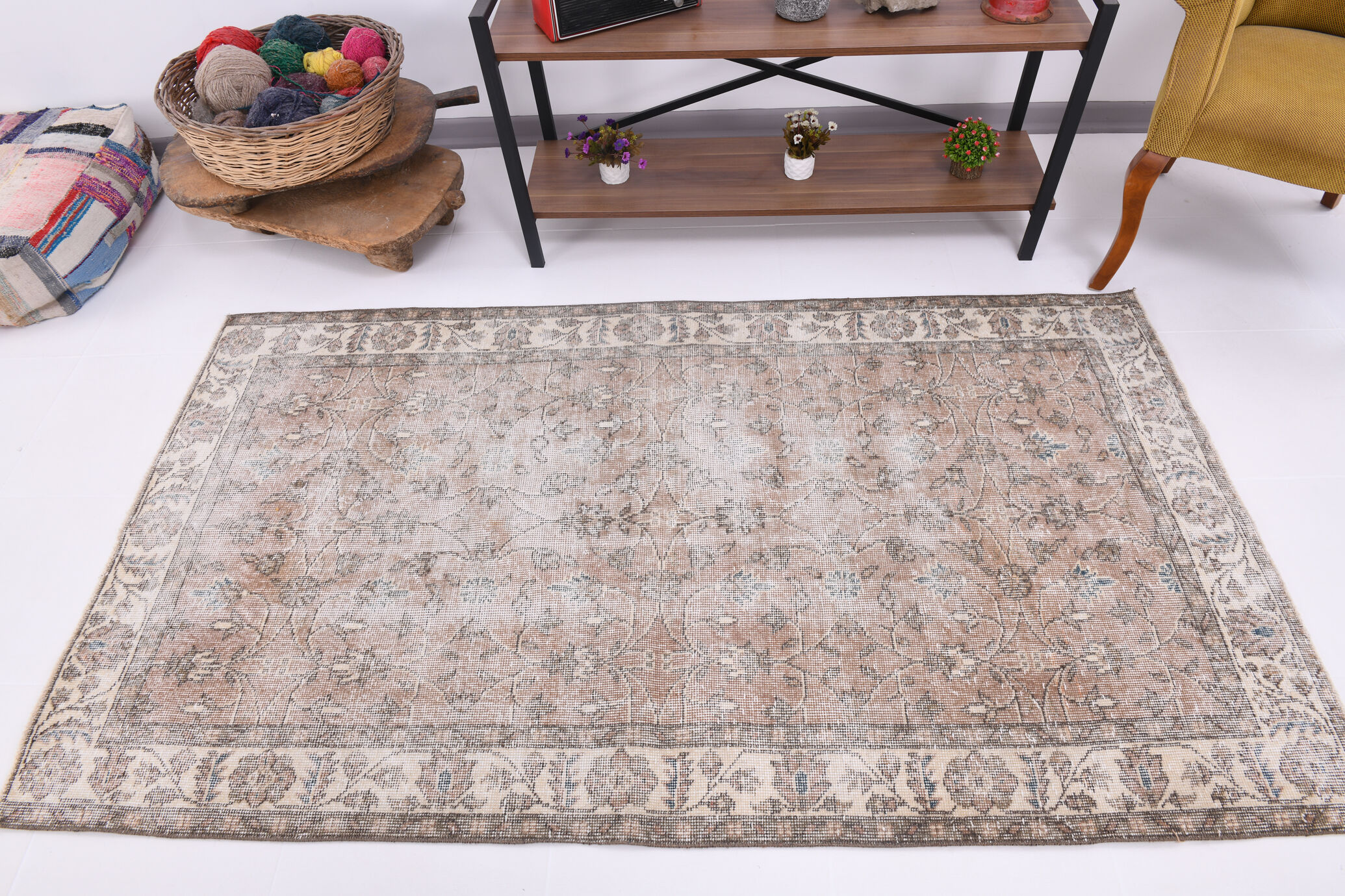 Pastel farmhose vintage rug 118x209cm