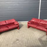 Set of 2 maralunga 2-seater sofas by Vico Magistretti for Cassina