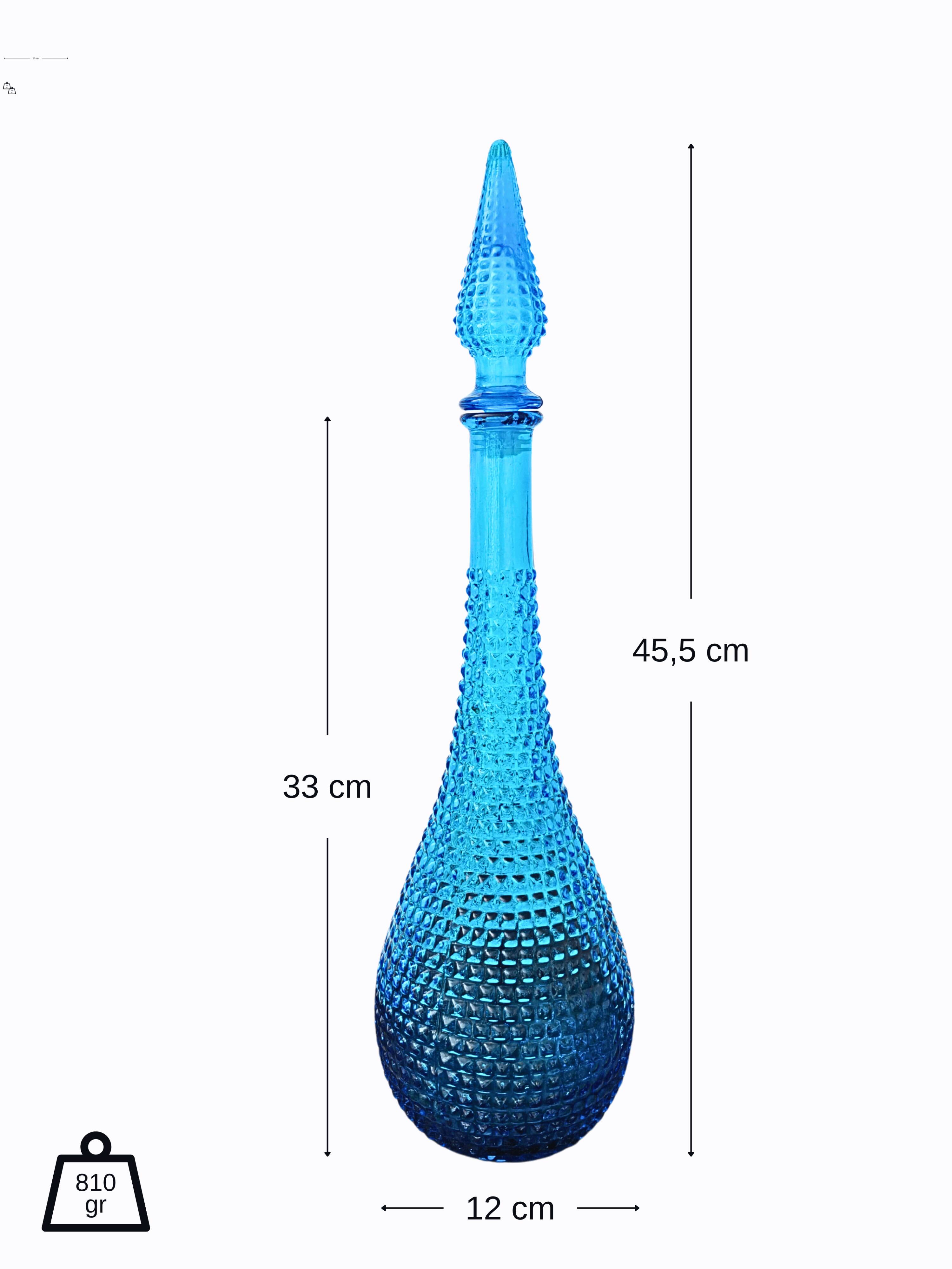 Empoli Diamond Cut Blue Carafe
