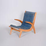 Paire de fauteuils bleus conçus par Jan Vaněk dans les années 1950. Ash.