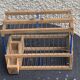Cage à oiseau vintage en métal et bois
