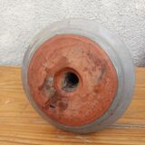 Marbled ceramic cellar rat candle holder signed