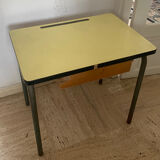 Yellow Formica child school desk