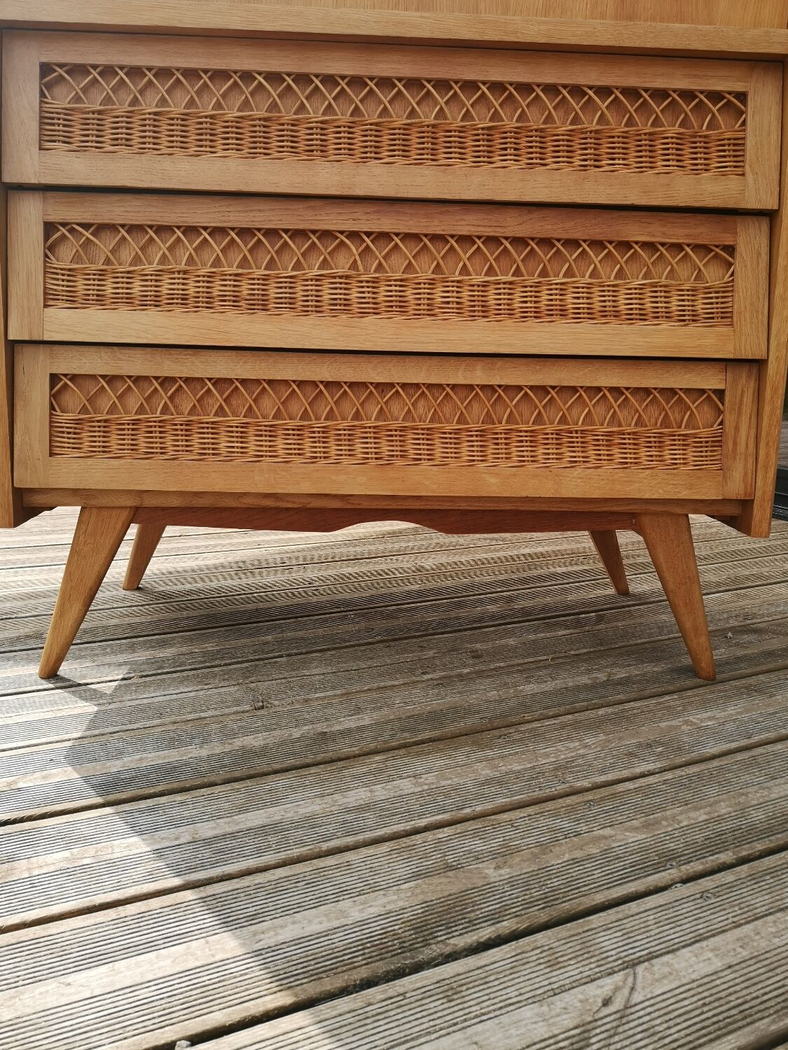 Secretary oak and rattan