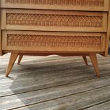 Secretary oak and rattan