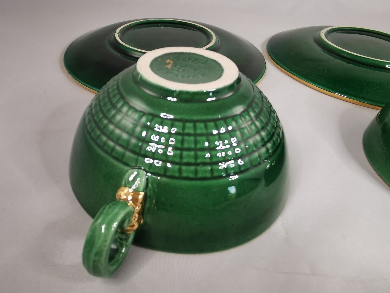 Service à thé DUO, Saint Clément, Vintage, vert