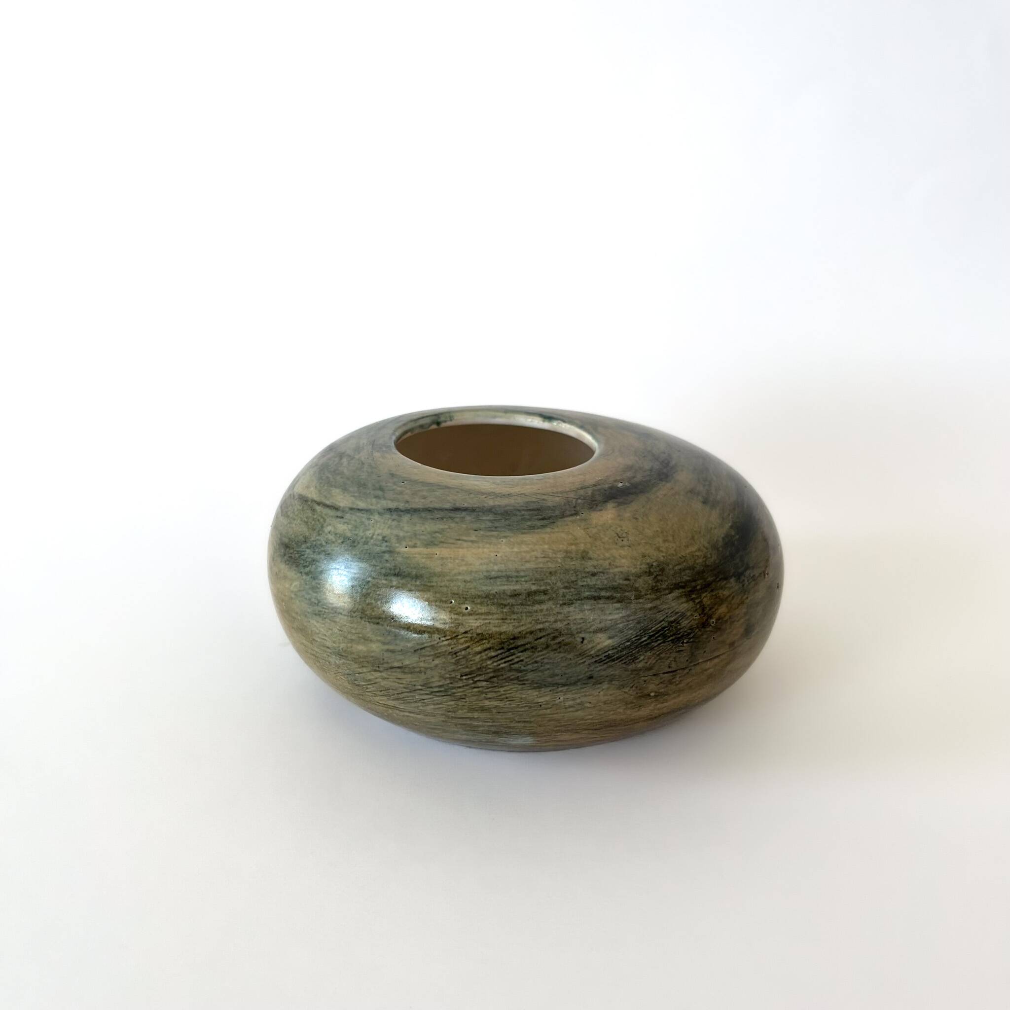 Jean Chatoney glazed ceramic round vase - 1960s Vallauris