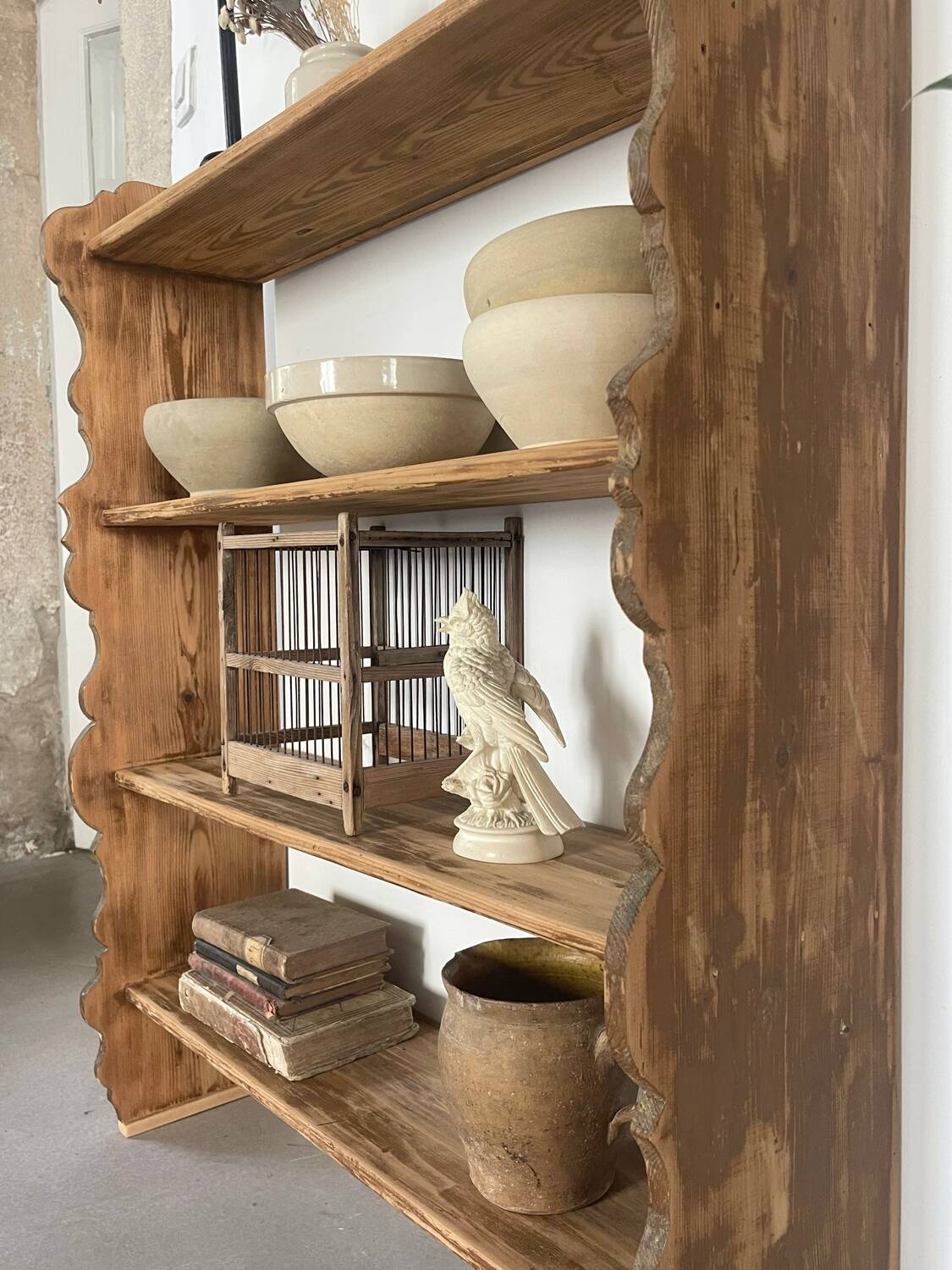 Raw wood shelf