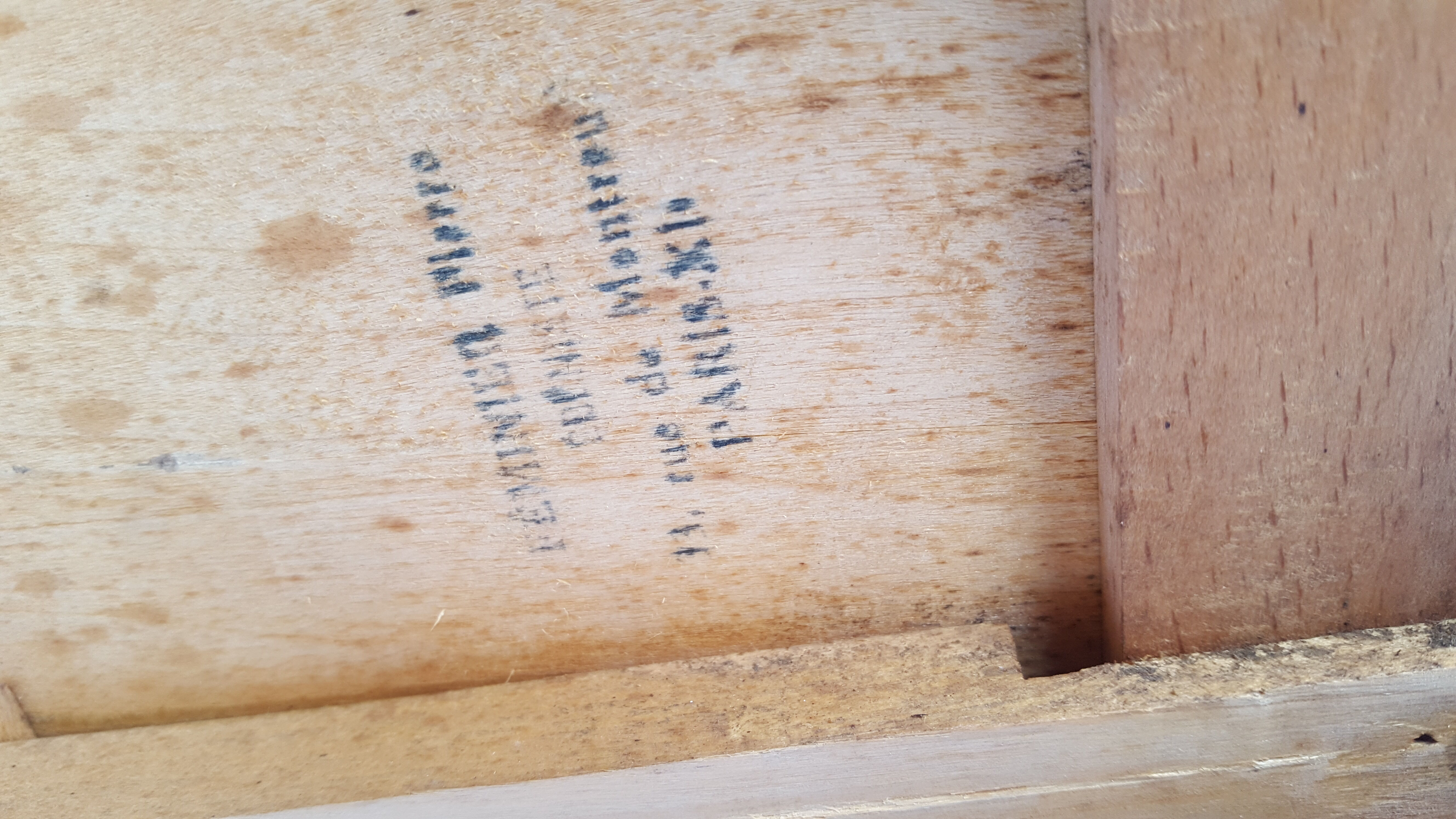 Art deco chest of drawers in sycamore stamped