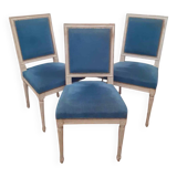 3 Chaise style Louis XVI ancienne patiné
