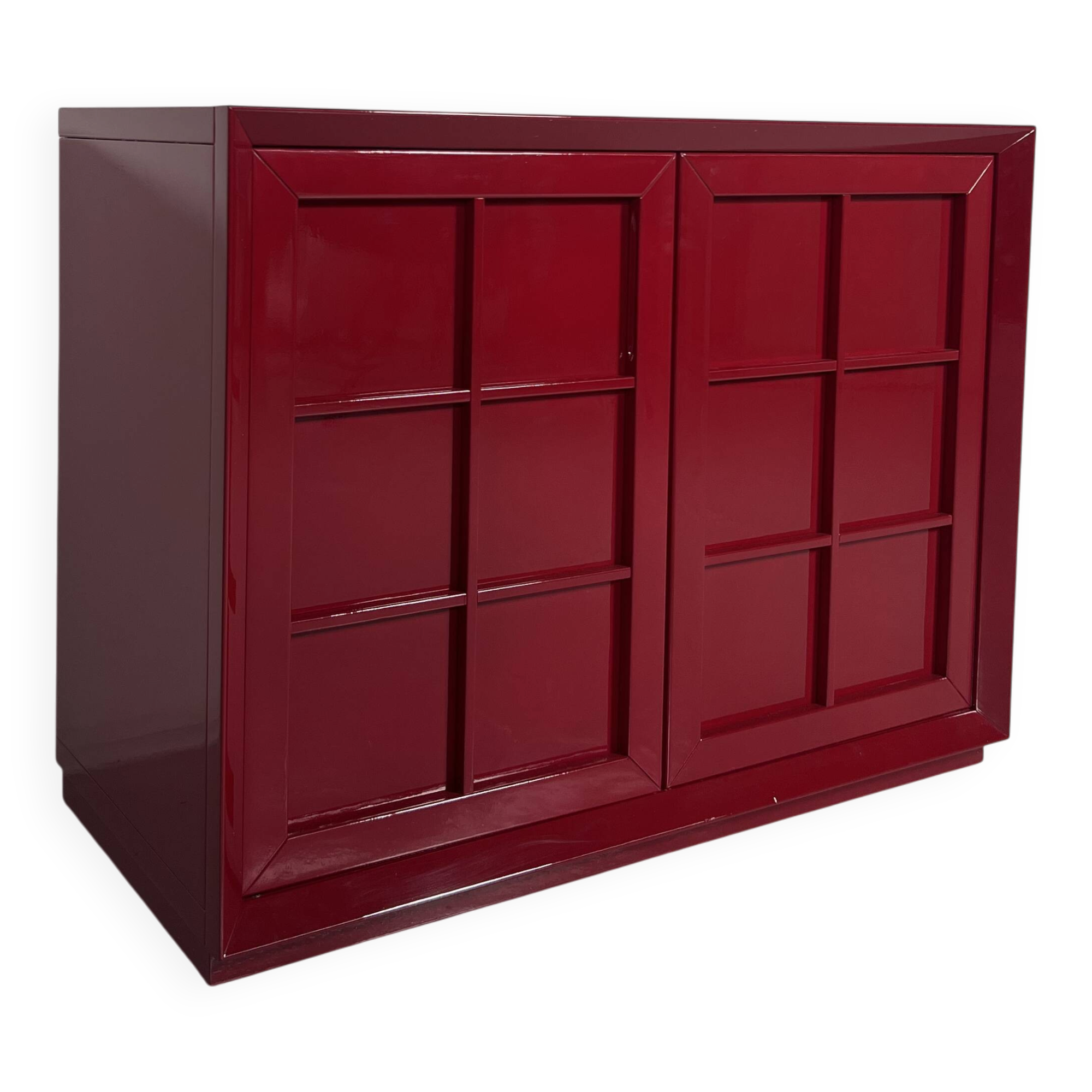 Mid-Century Modern Lacquered Red Sideboard, Italy