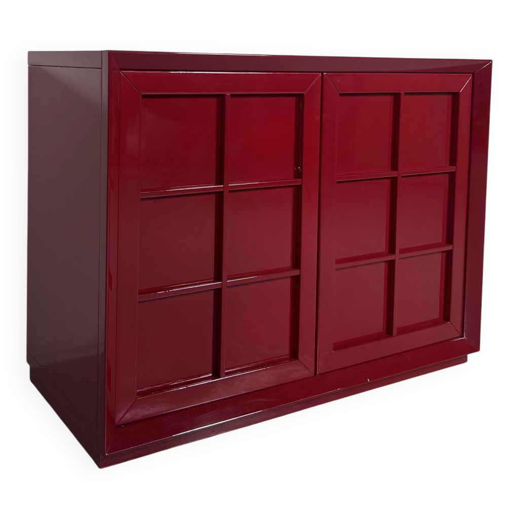 Buffet laqué rouge de style mid-century moderne, Italie | Selency