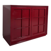 Red lacquered buffet in mid-century modern style, Italy