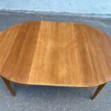 Louis XVI round extendable dining table renovated medium oak 160cm