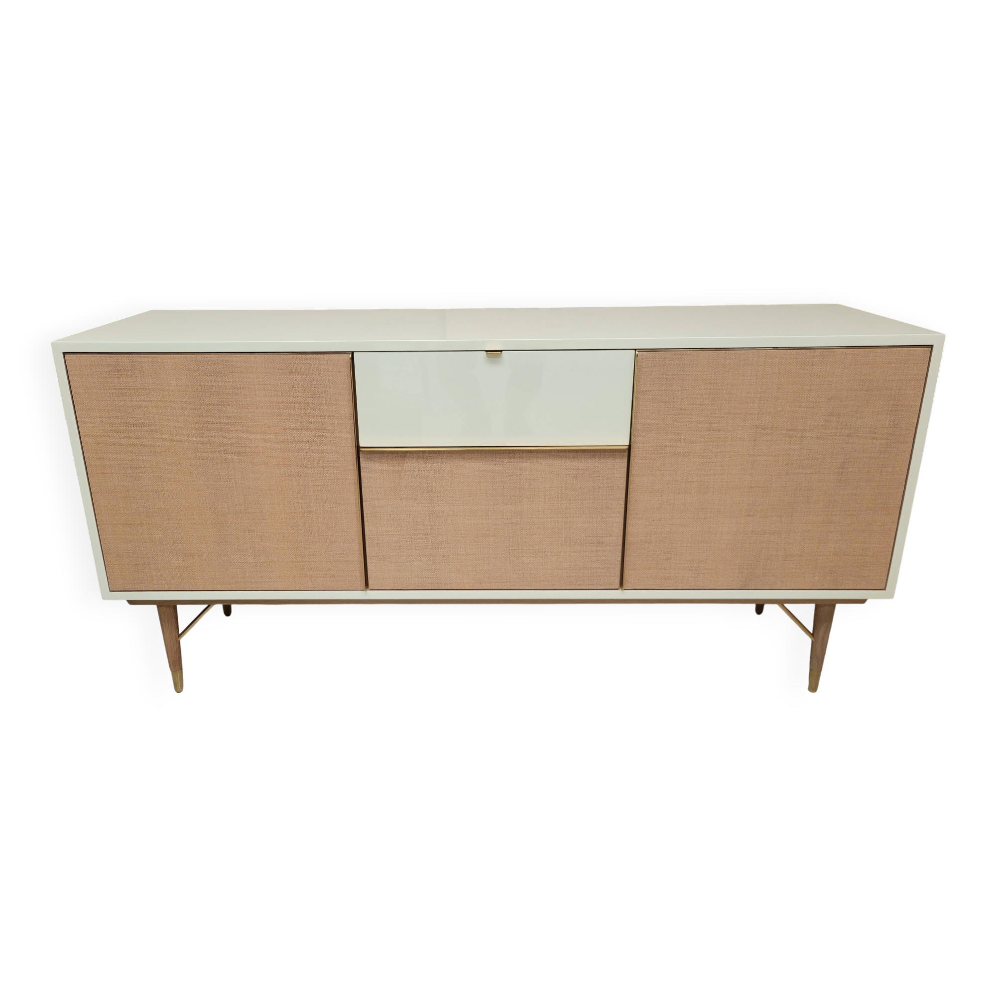 Enfilade -buffet bas . laque et fibre naturelle . marque red edition