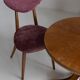 Heart-shaped chair in plum velvet and beech wood, Europe, 1960s