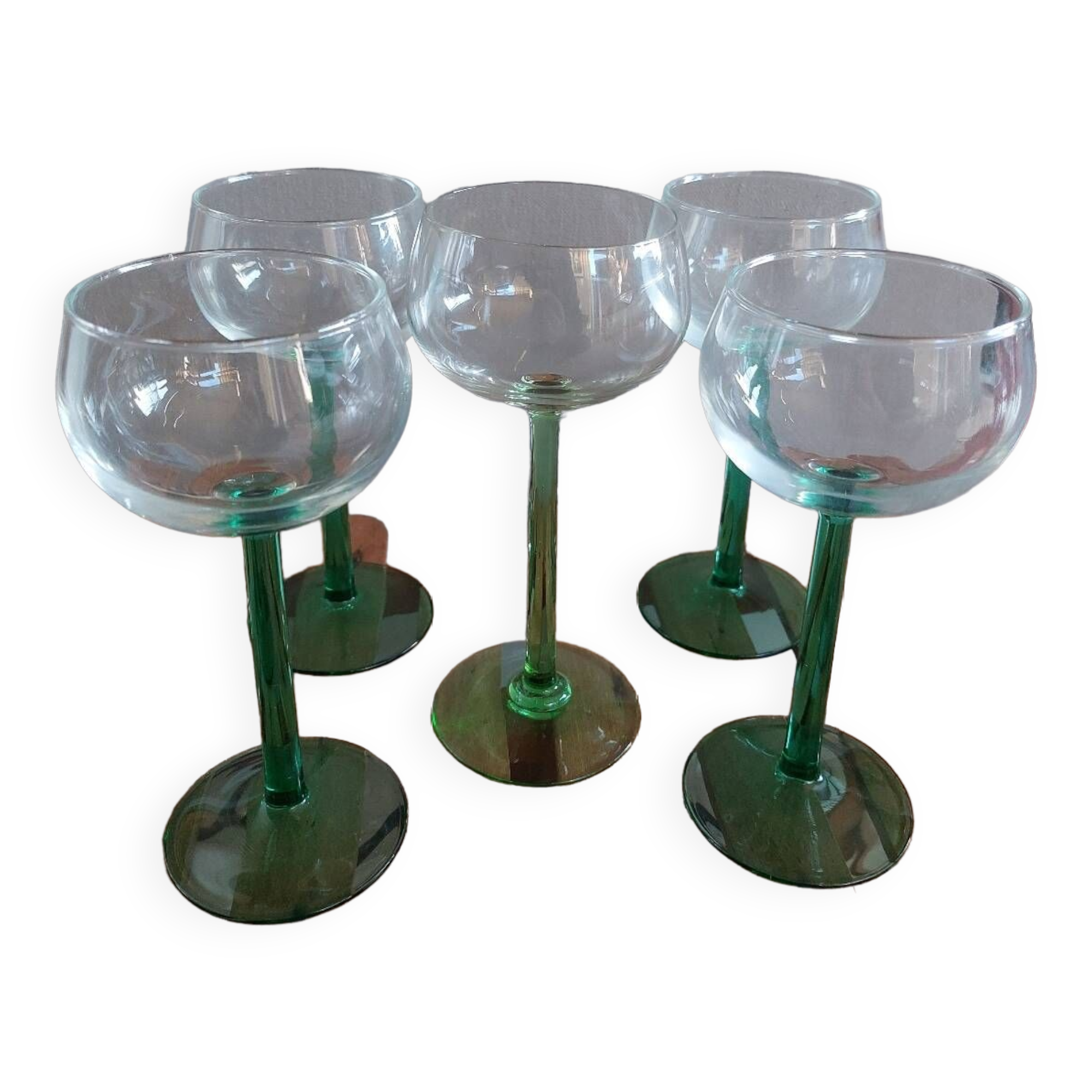 Verres à vin blanc pied vert