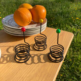 3 black scoubidou cockerels 80s spirit Memphis