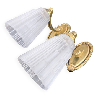 Pair of original Art Deco wall lights