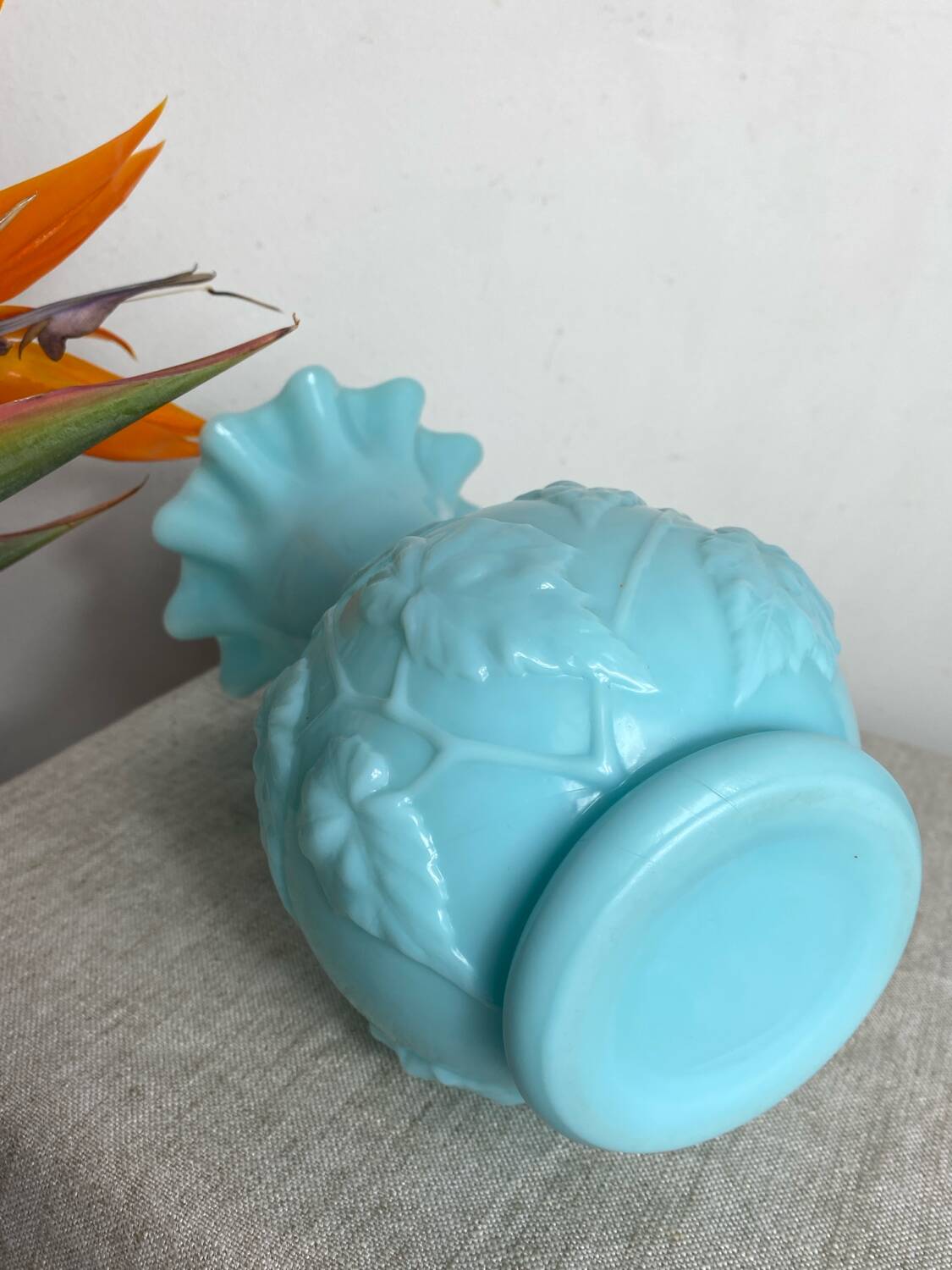 Blue opaline vase