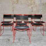 Set of 8 stackable chairs 'Scoubidou' vintage