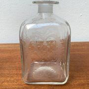 Bouteille en verre danoise vintage avec gravure