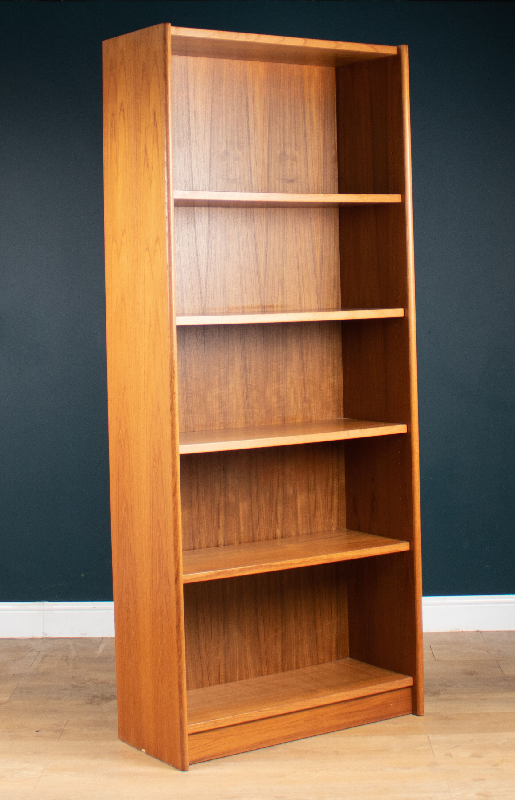 Retro teak mid century 1960s full size bookcase shelving (pair available)