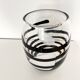 Vintage Kosta Boda Clear & Black Swirl Striped Art Vase, Sweden, 1990s