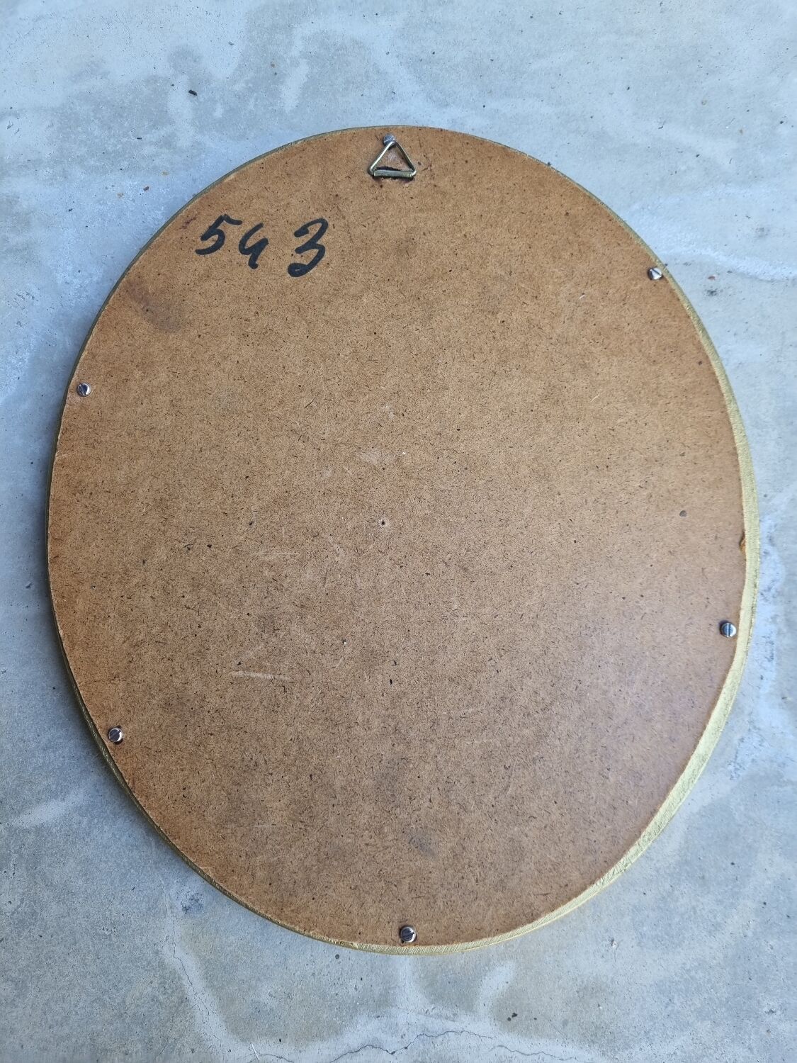 Golden oval mirror 34x28cm