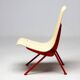 Jean Prouvé "Antoni" chair - Limited edition, red frame / plywood seat