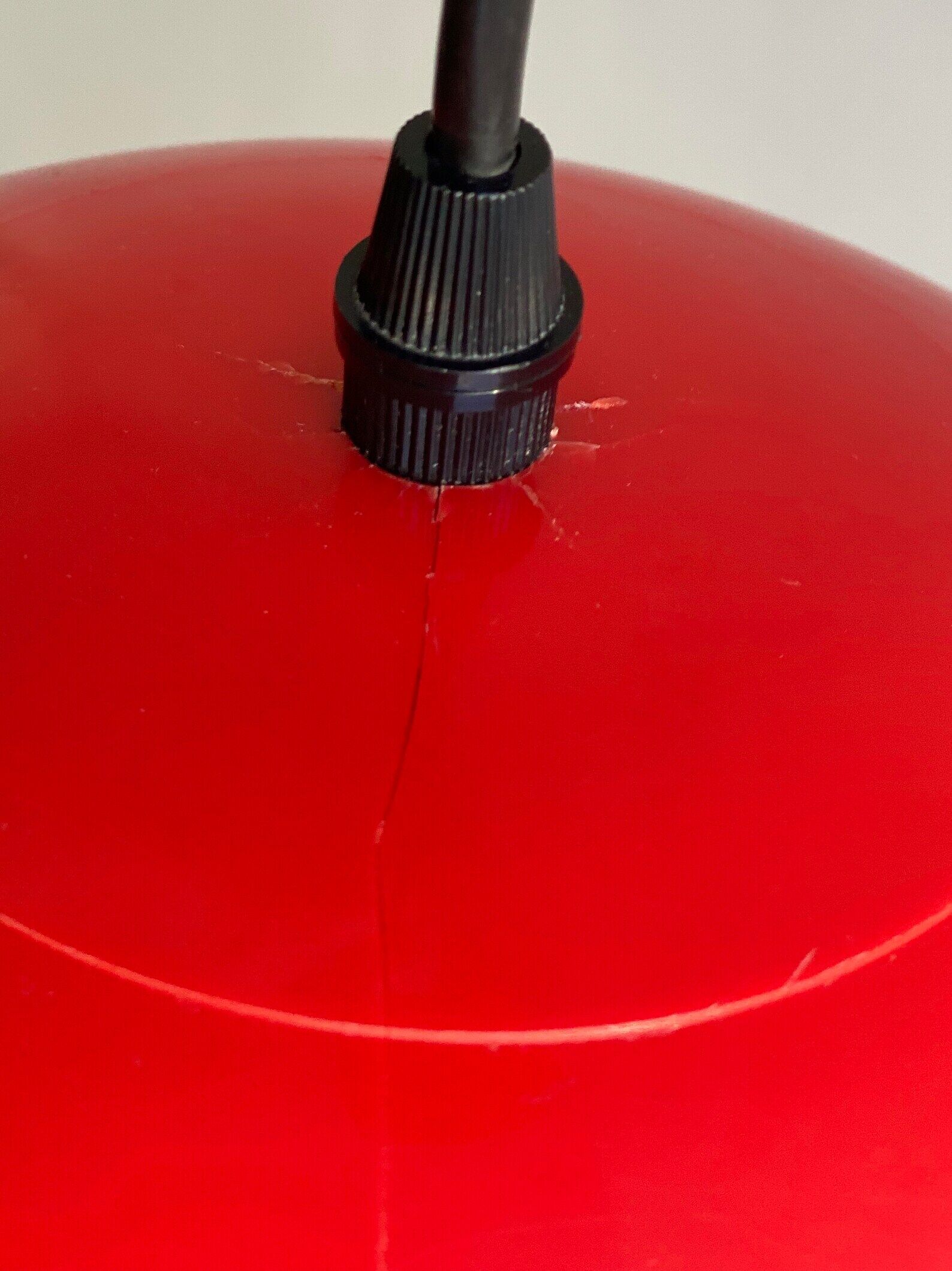Scandinavian red & white vintage plastic hanging lamp