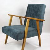 Set of 2 grey velvet armchairs, 1970s