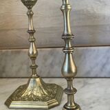 Paire de bougeoirs en laiton XIXème