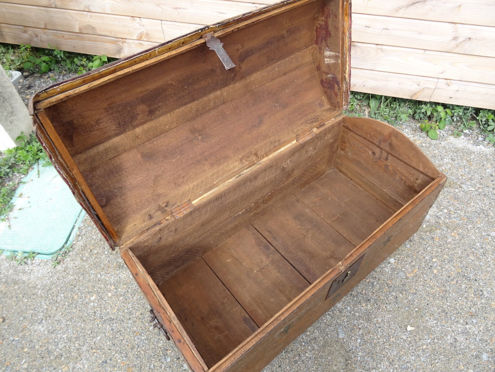 19th-century leather trunk
