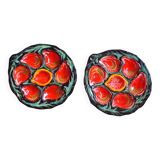 Duo of oyster plates by Gabriel Fourmaintraux