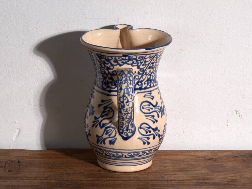 Old blue and white faience jug – Central Europe, around 1930