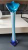 Vase Murano Calla. Forme.florale de Fleur d'Arum. Tons bleus. Haut 41 cm