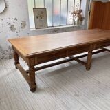 Solid walnut farmhouse castle table 1900 XXL