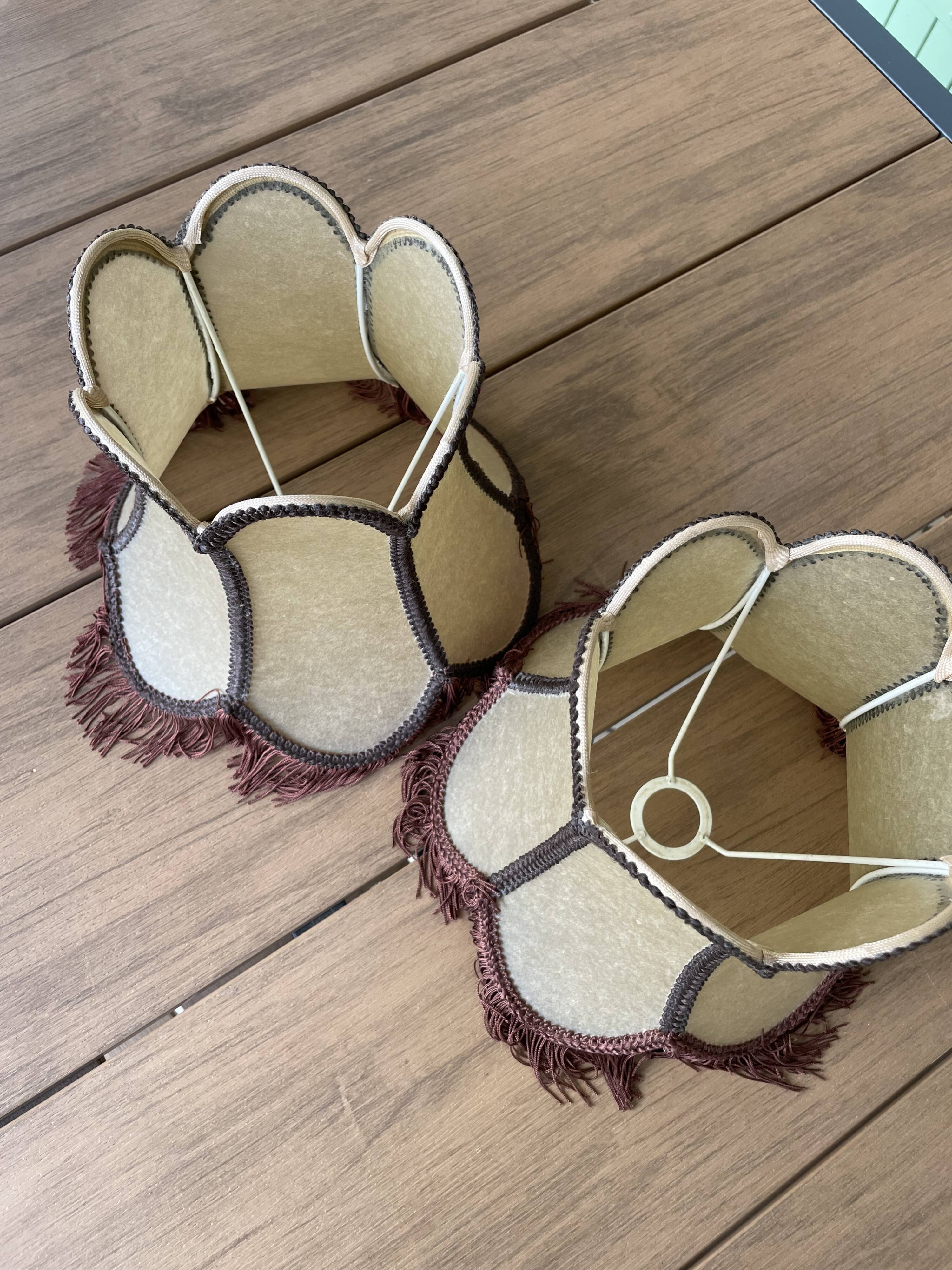 Stretched leather lampshade