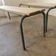 Paire de bancs d'école vintage métal et bois